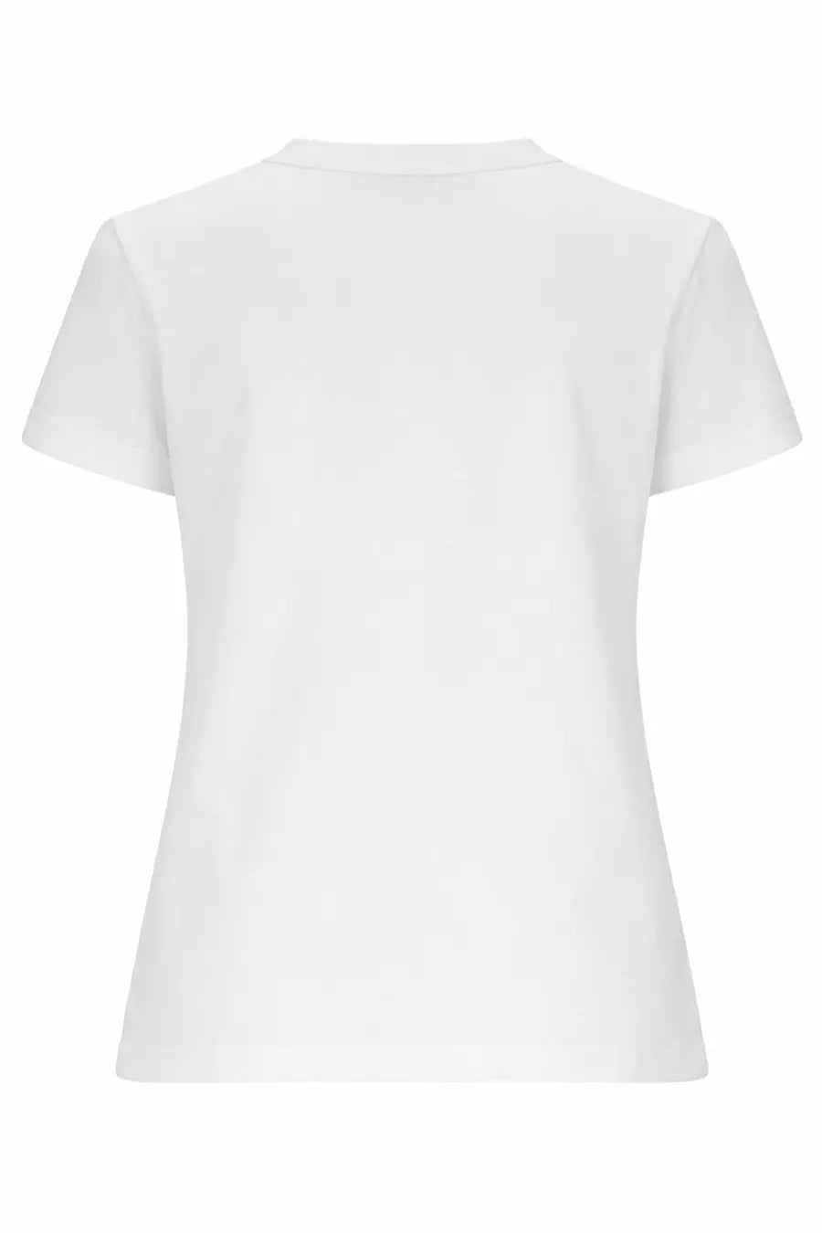Msgm women’s white short-sleeved shirt with simple crew neck design in breathable cotton fabric