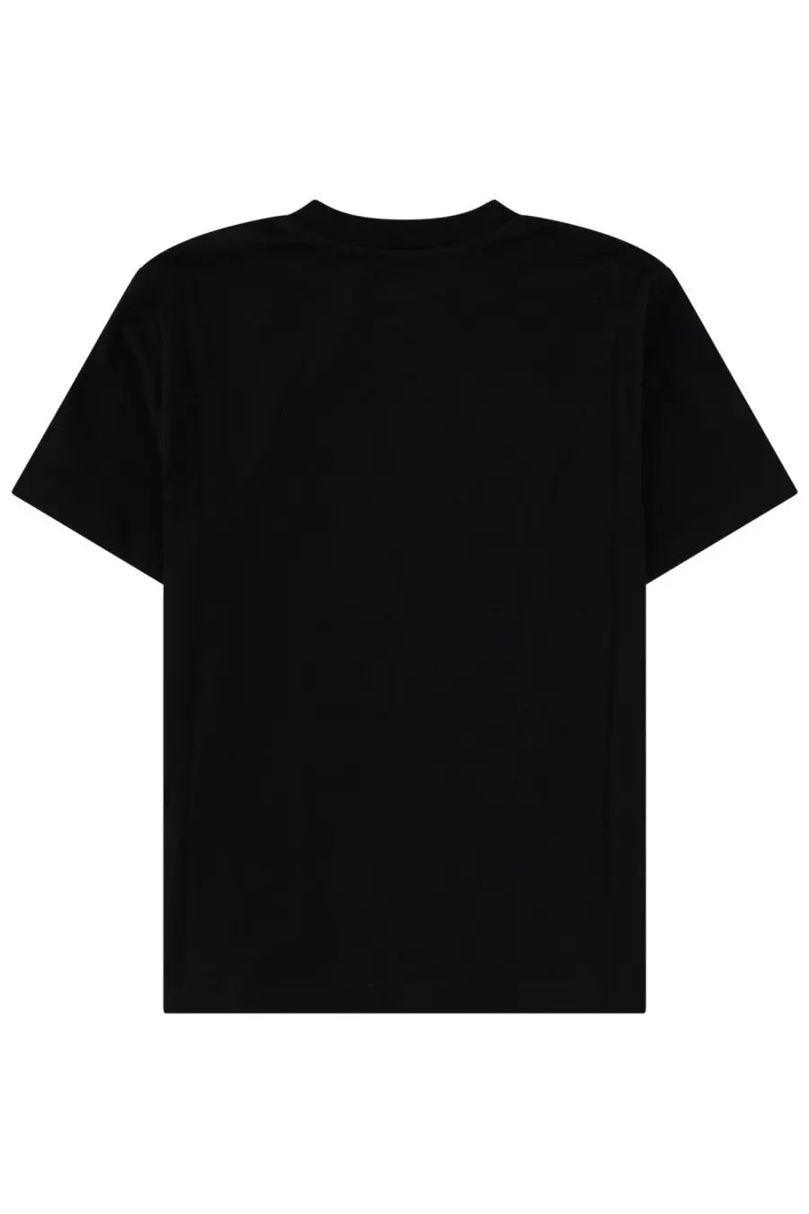 Msgm women’s black short-sleeved shirt with classic crew neck and lace embroidered detail in lace material