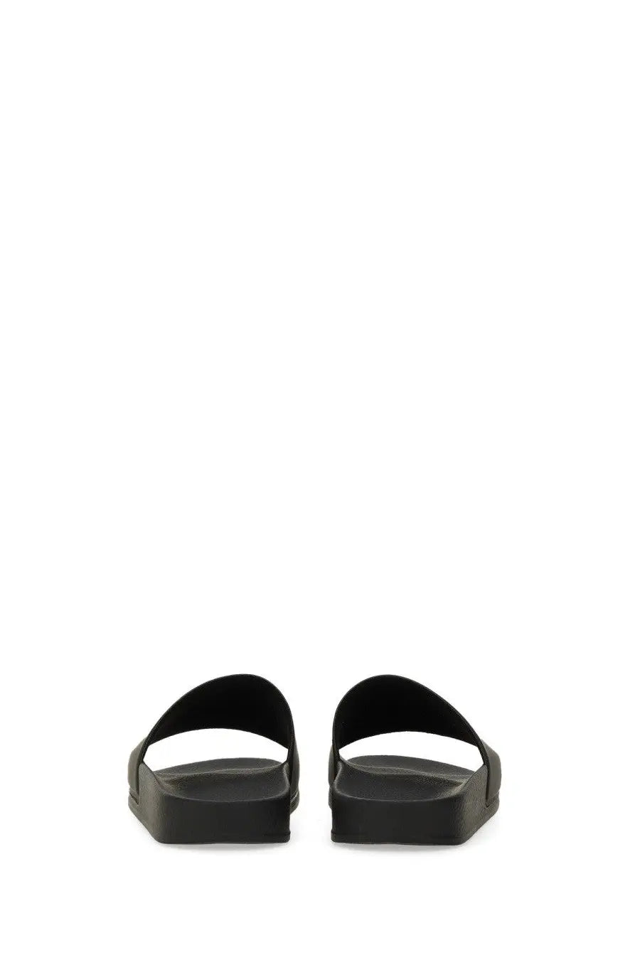 Msgm women’s slide sandal black in black rubber with a minimalist design and thick platform sole