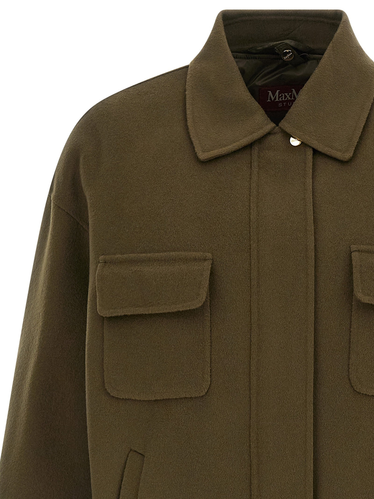 Max Mara Studio Mstdisco Padded Coat Green, view 4