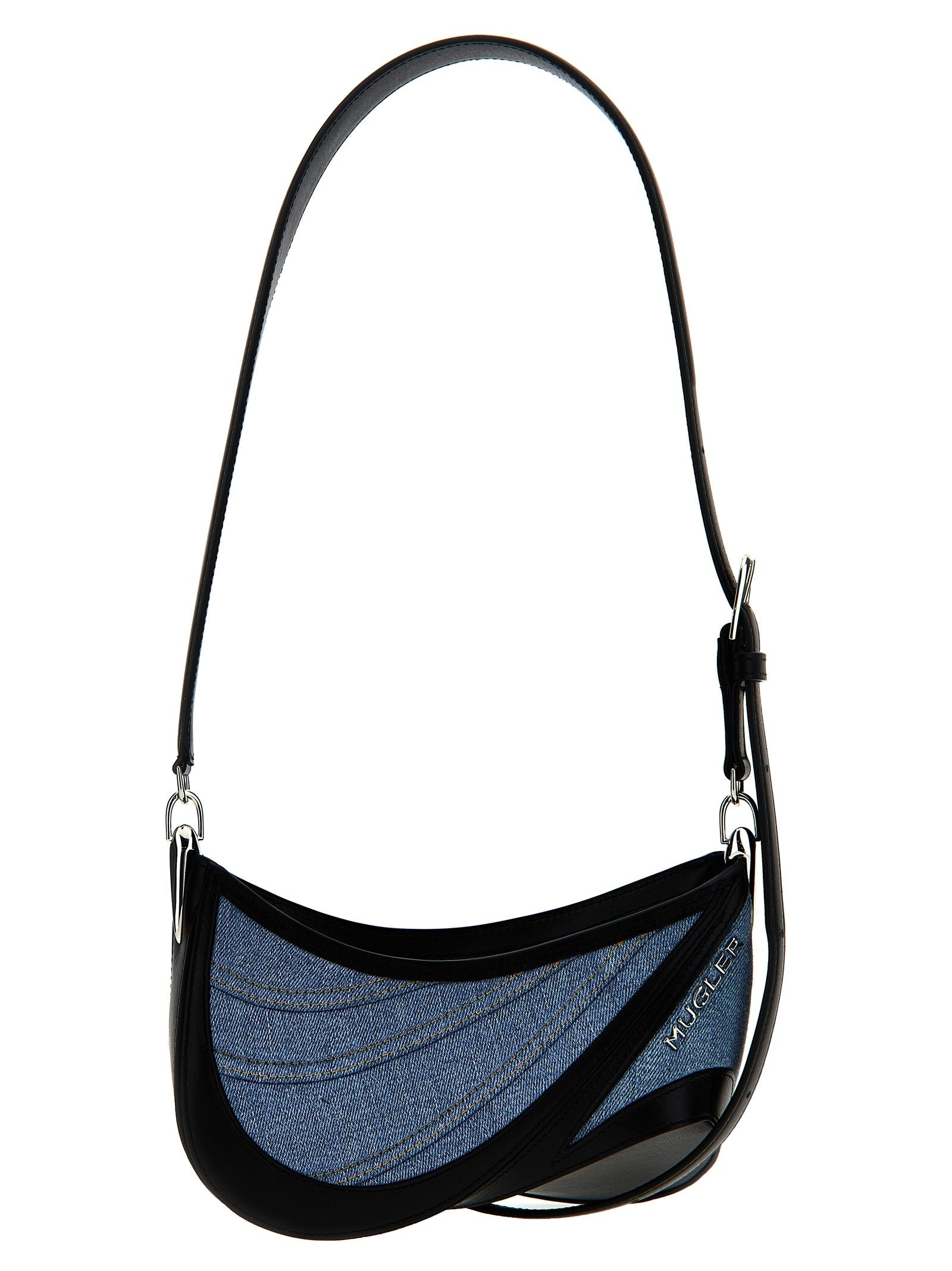MUGLER - MUGLER - ’small denim spiral curve 01’ shoulder bag - Women’s Bags
