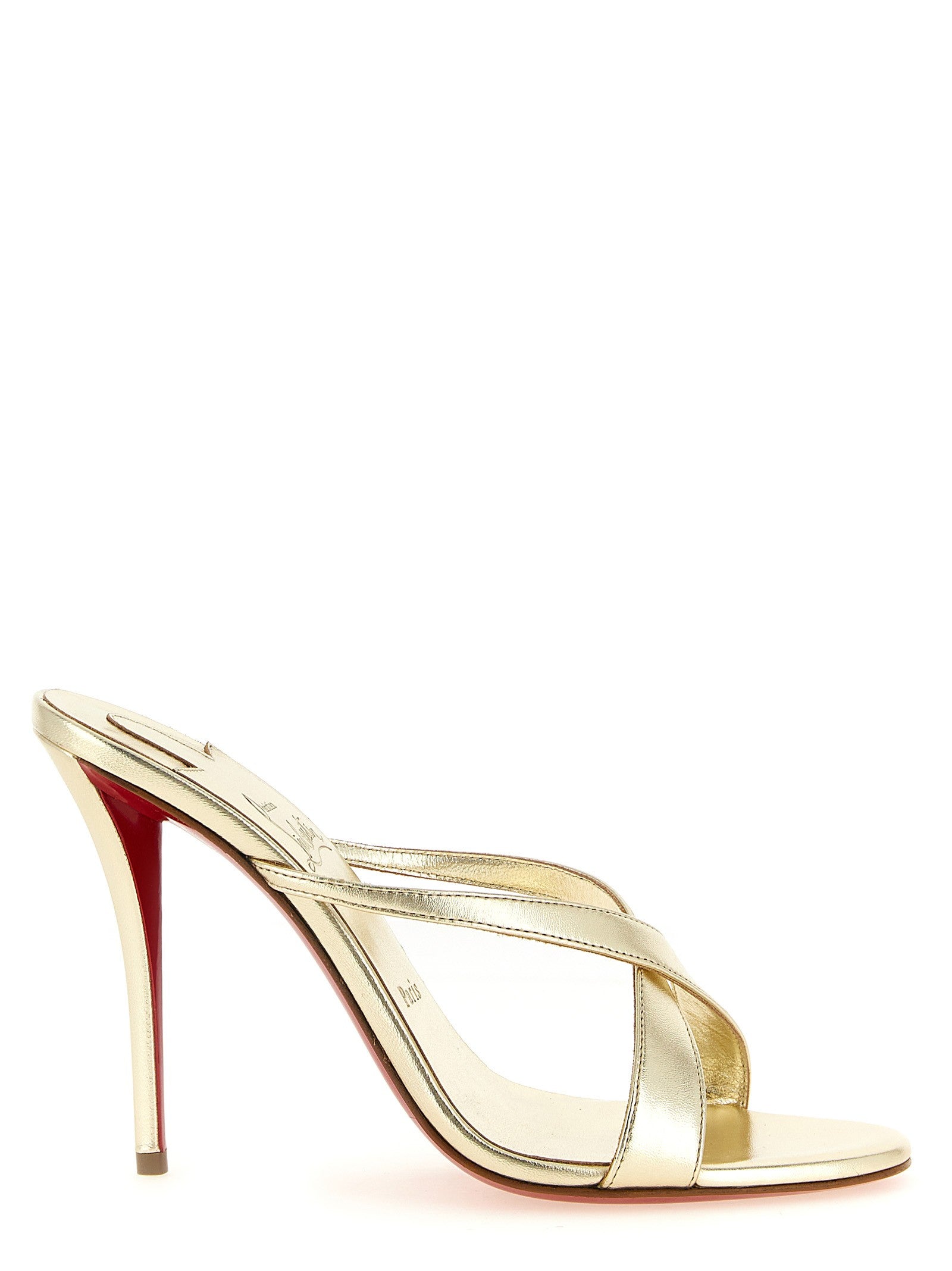 Christian Louboutin Mulazee Cross Mules Gold