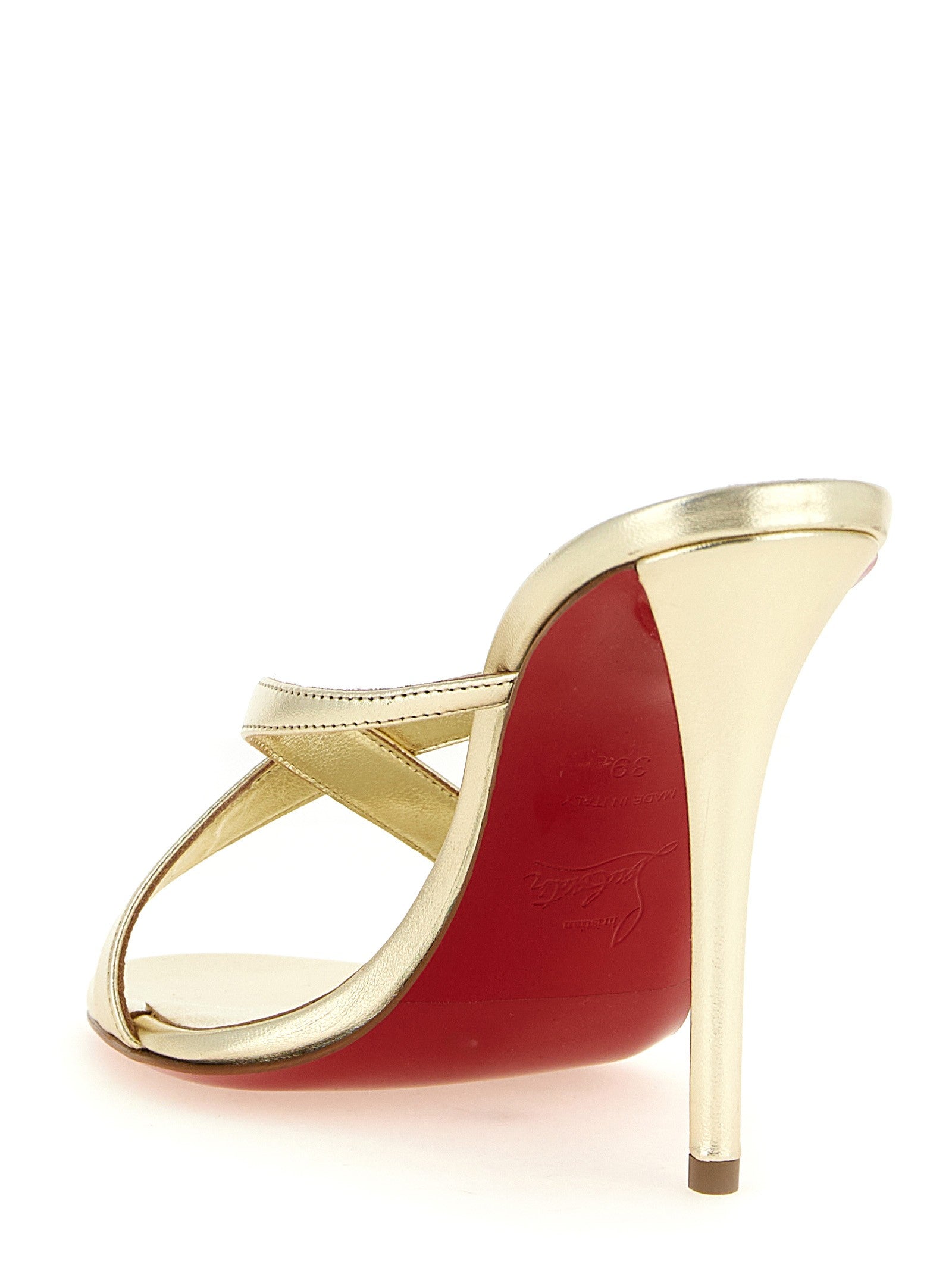 Christian Louboutin Mulazee Cross Mules Gold