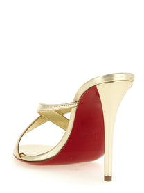 Christian Louboutin Mulazee Cross Mules Gold