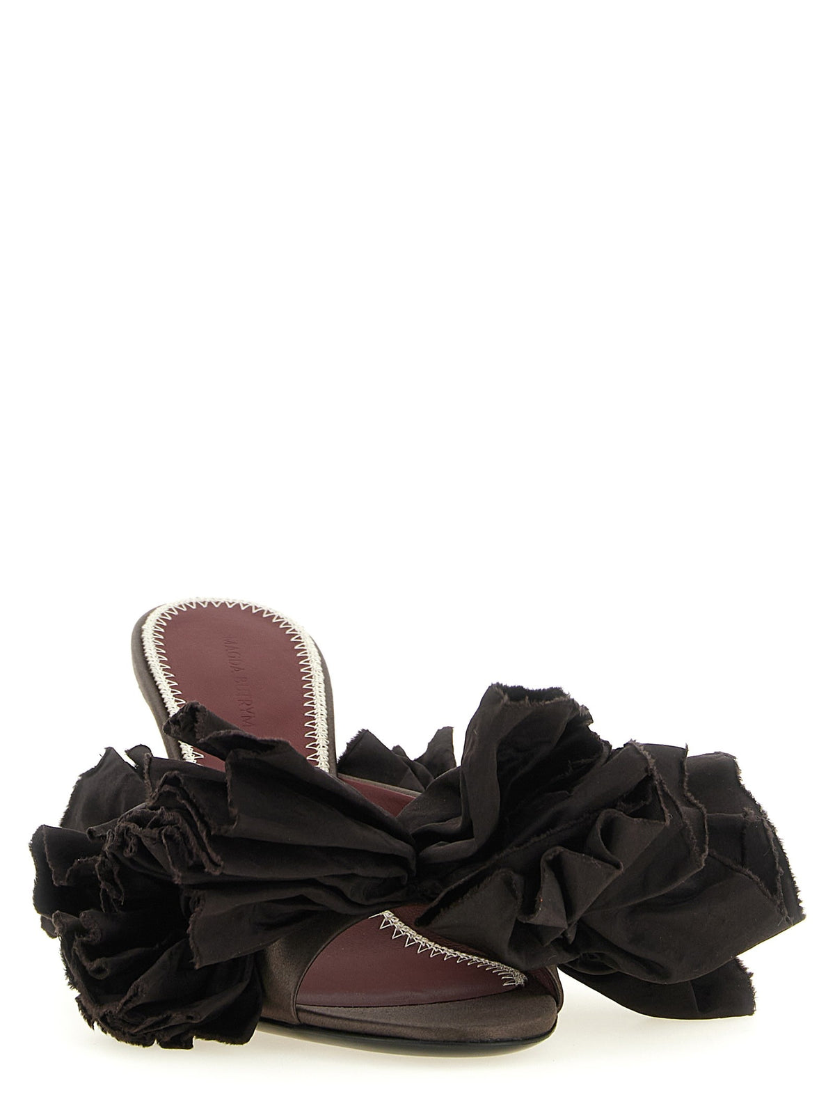 Magda Butrym Mule Flowers Taffeta Brown, view 2
