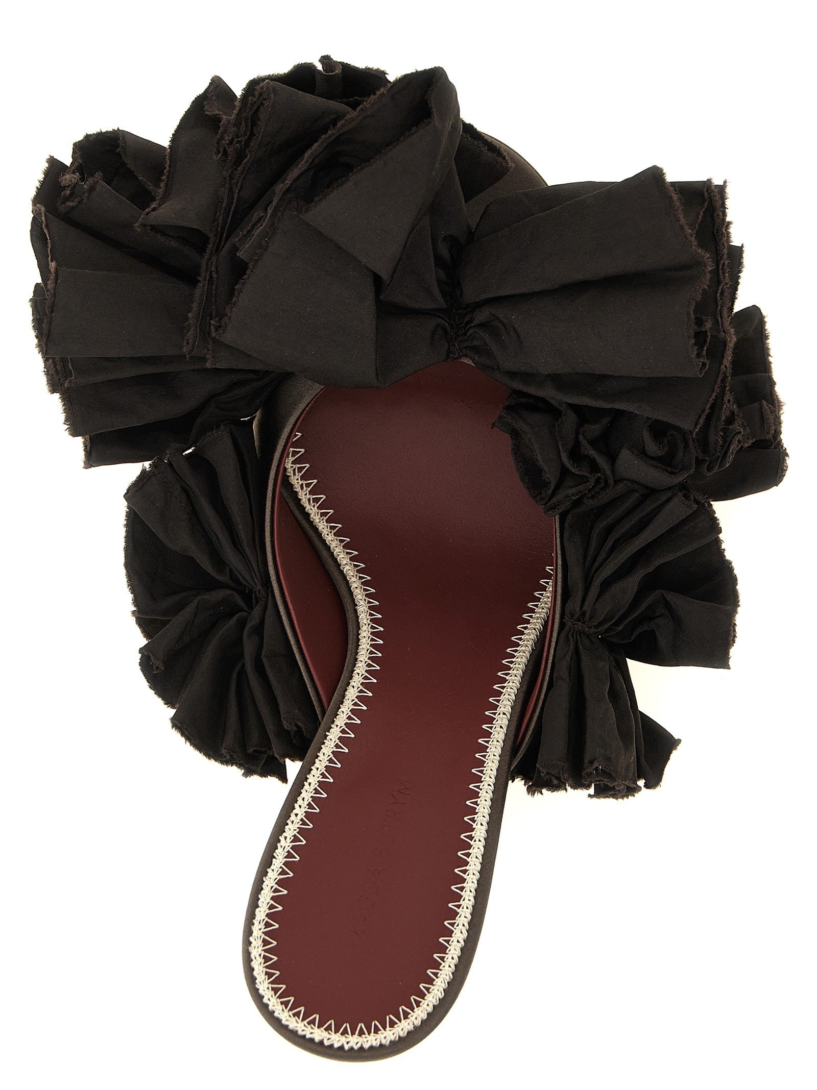 Magda Butrym Mule Flowers Taffeta Brown