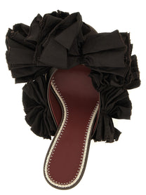 Magda Butrym Mule Flowers Taffeta Brown