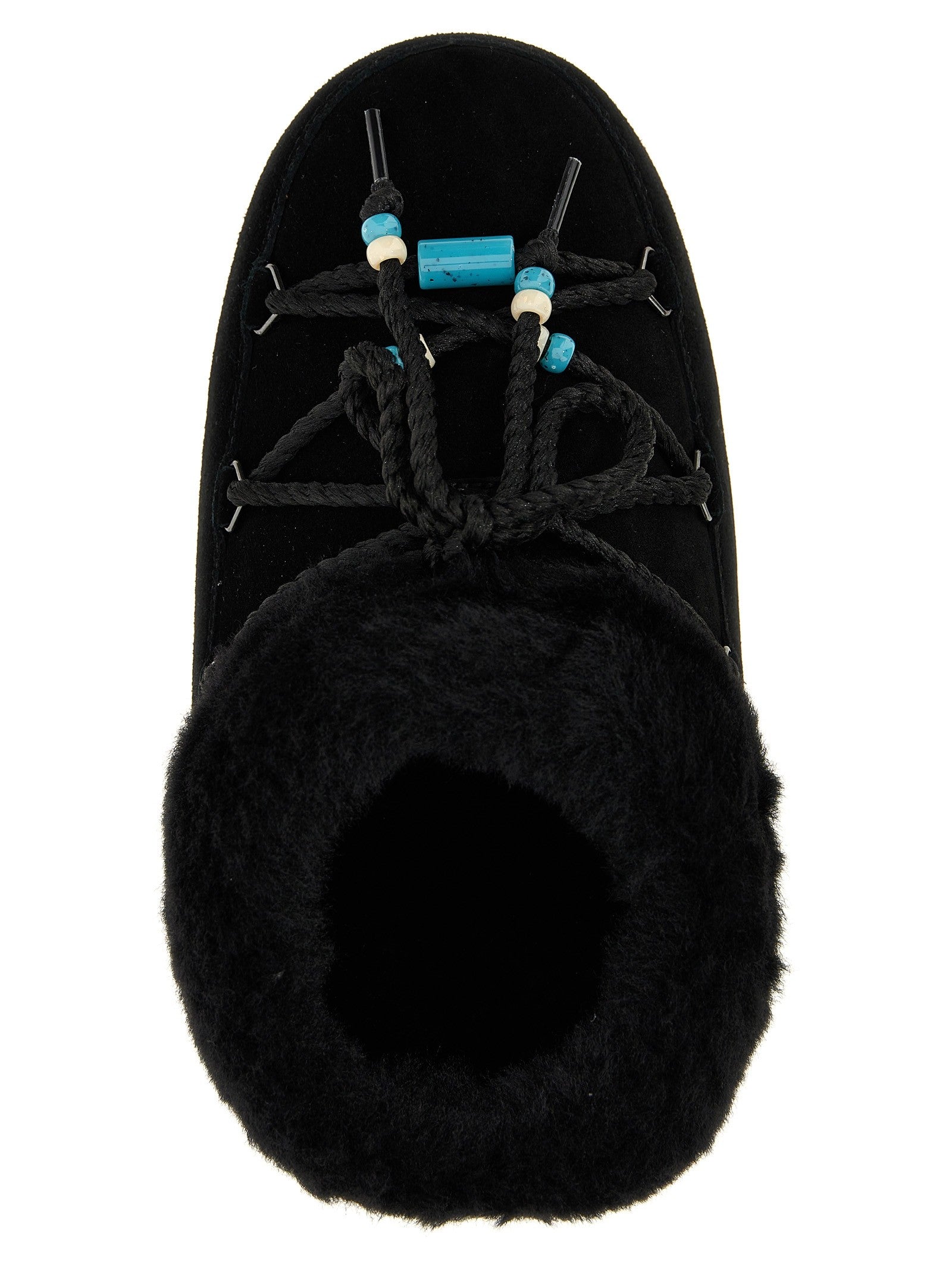 Moon Boot Mule Suede Beads Ankle Boots Black