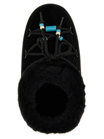 Moon Boot Mule Suede Beads Ankle Boots Black