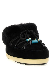 Moon Boot Mule Suede Beads Ankle Boots Black