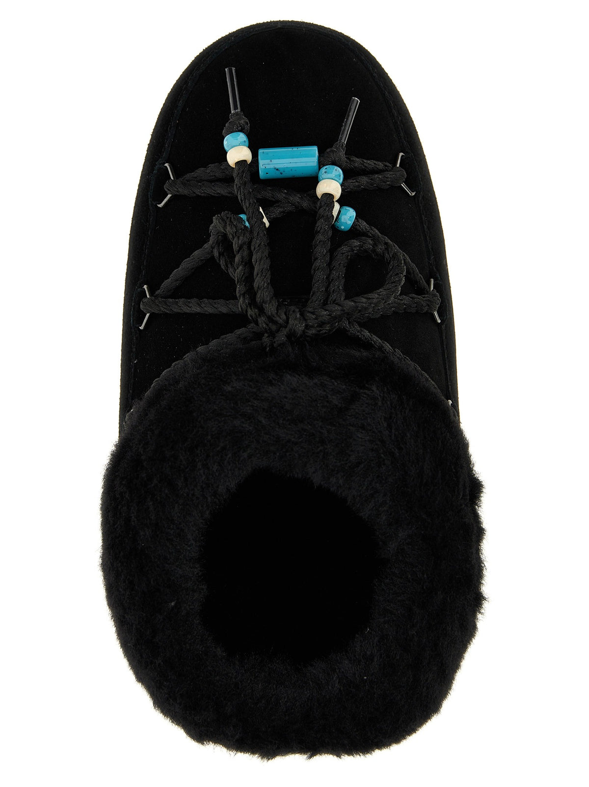 Moon Boot Mule Suede Beads Ankle Boots Black