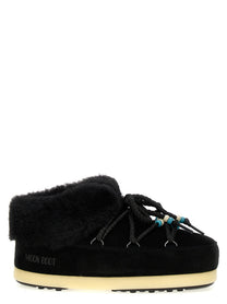 Moon Boot Mule Suede Beads Ankle Boots Black