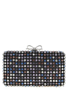 self-portrait Multi Crystal Chainmail Clutch Gold