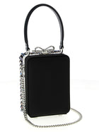 self-portrait Multi Crystal Chainmail Handbag Gold, view 2