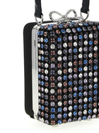 self-portrait Multi Crystal Chainmail Handbag Gold, view 3