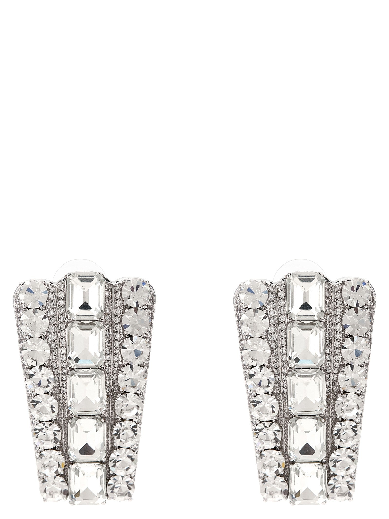 self-portrait Multi Crystal Earrings Silver