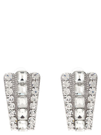 self-portrait Multi Crystal Earrings Silver