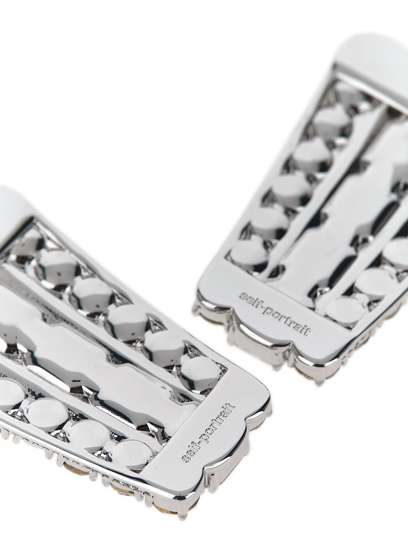 self-portrait Multi Crystal Earrings Silver