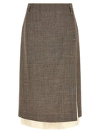 TELA Multi Layer Hem Skirt Beige