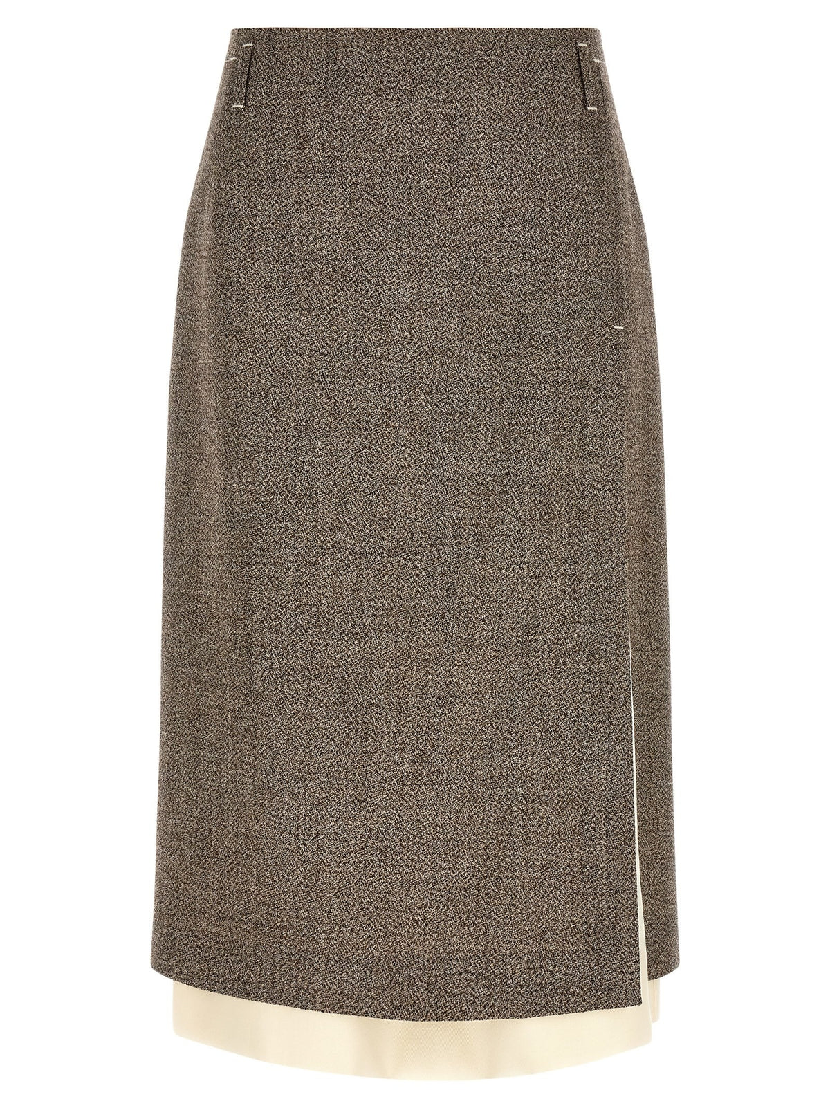 TELA Multi Layer Hem Skirt Beige