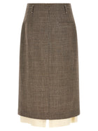 TELA Multi Layer Hem Skirt Beige, view 2