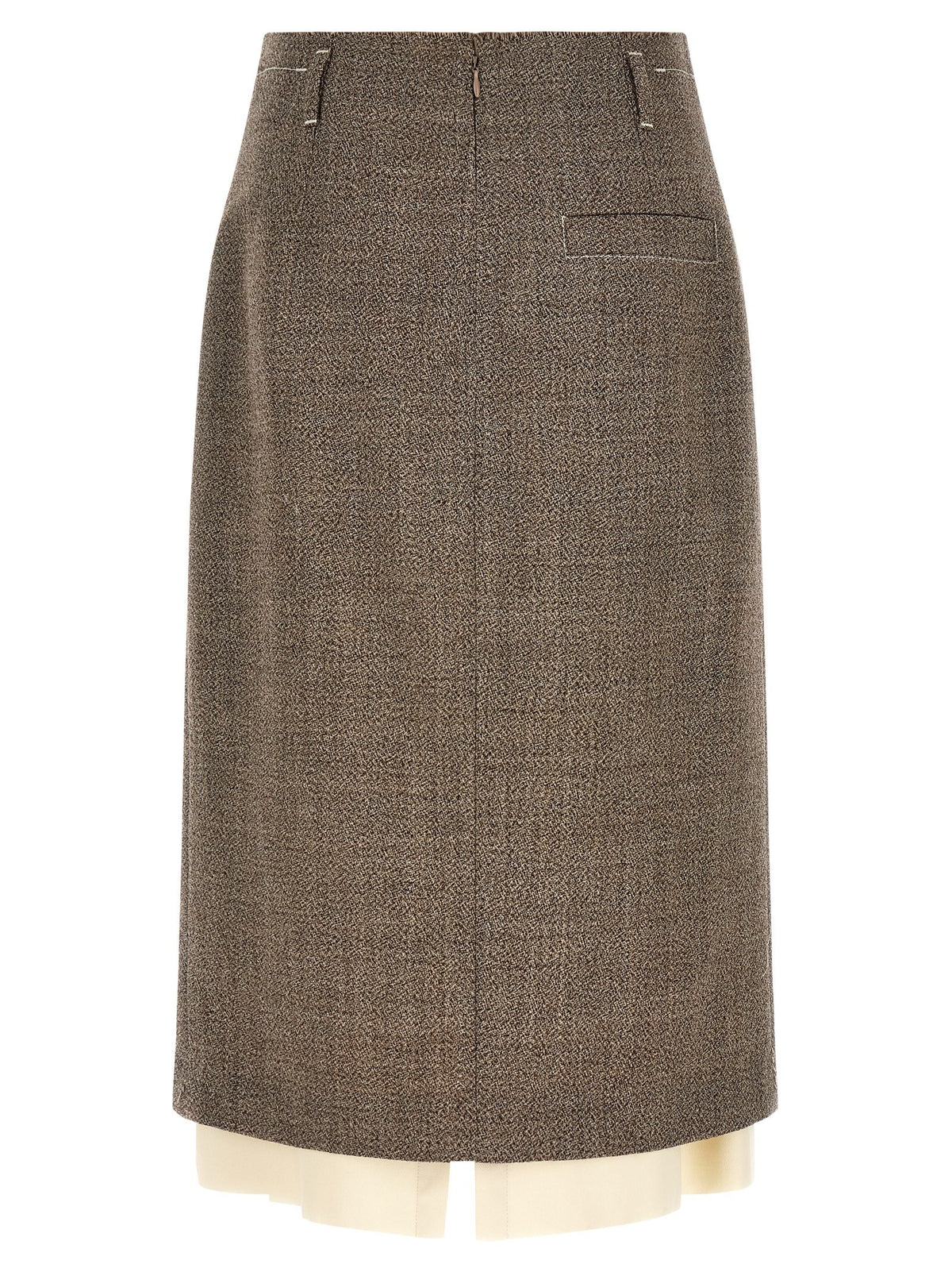 TELA Multi Layer Hem Skirt Beige, view 2