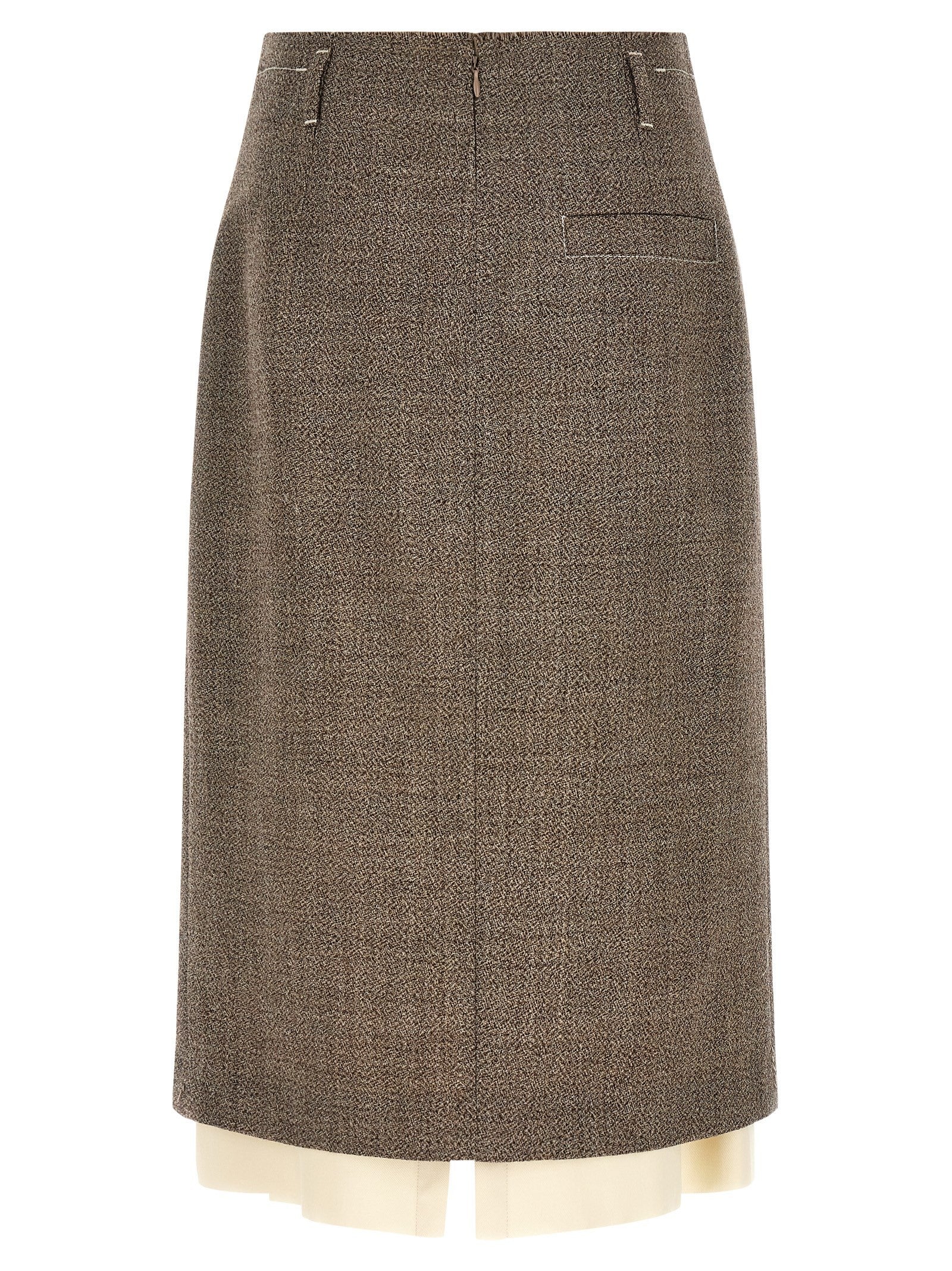 TELA Multi Layer Hem Skirt Beige