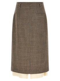 TELA Multi Layer Hem Skirt Beige
