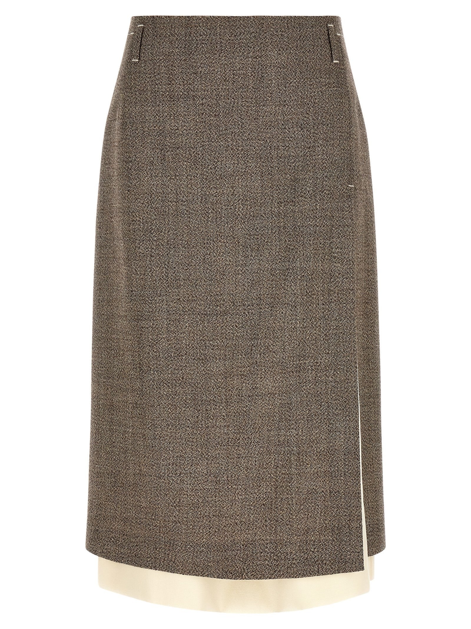 TELA Multi Layer Hem Skirt Beige