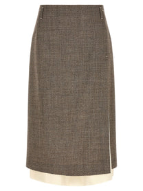 TELA Multi Layer Hem Skirt Beige
