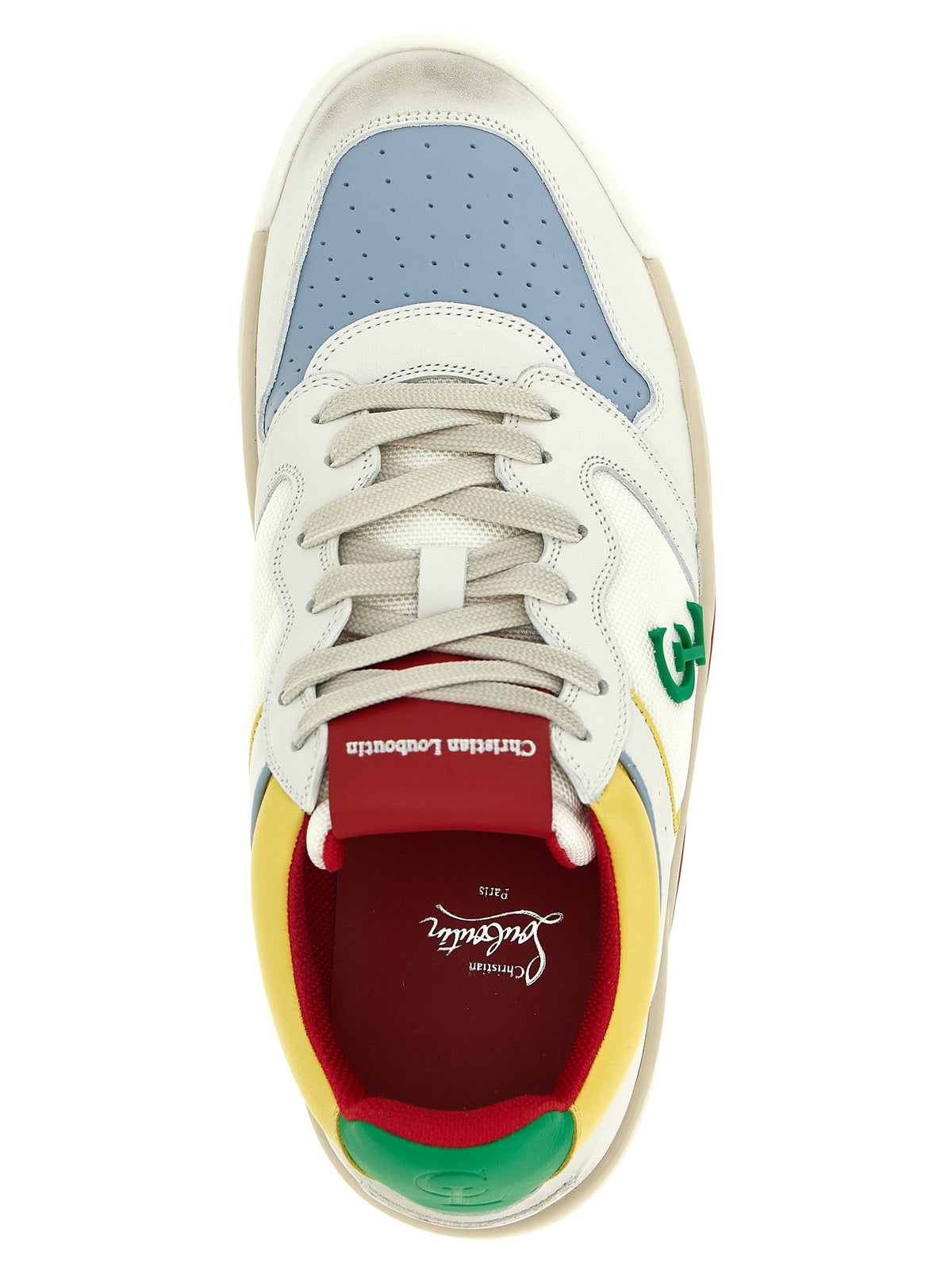 Christian Louboutin Multicolor Bsktball Retro Sneakers Gold