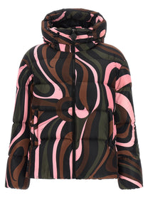 Emilio Pucci Multicolor Marmo Down Jacket Gold