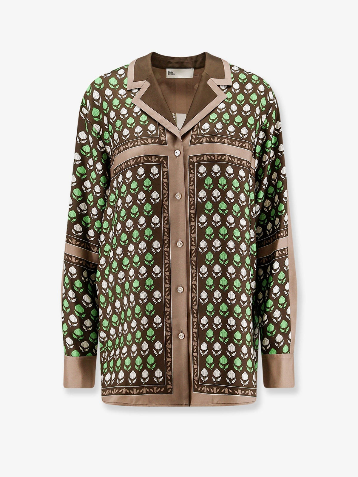 Tory Burch Women's Multicolor Silk Shirt Brown