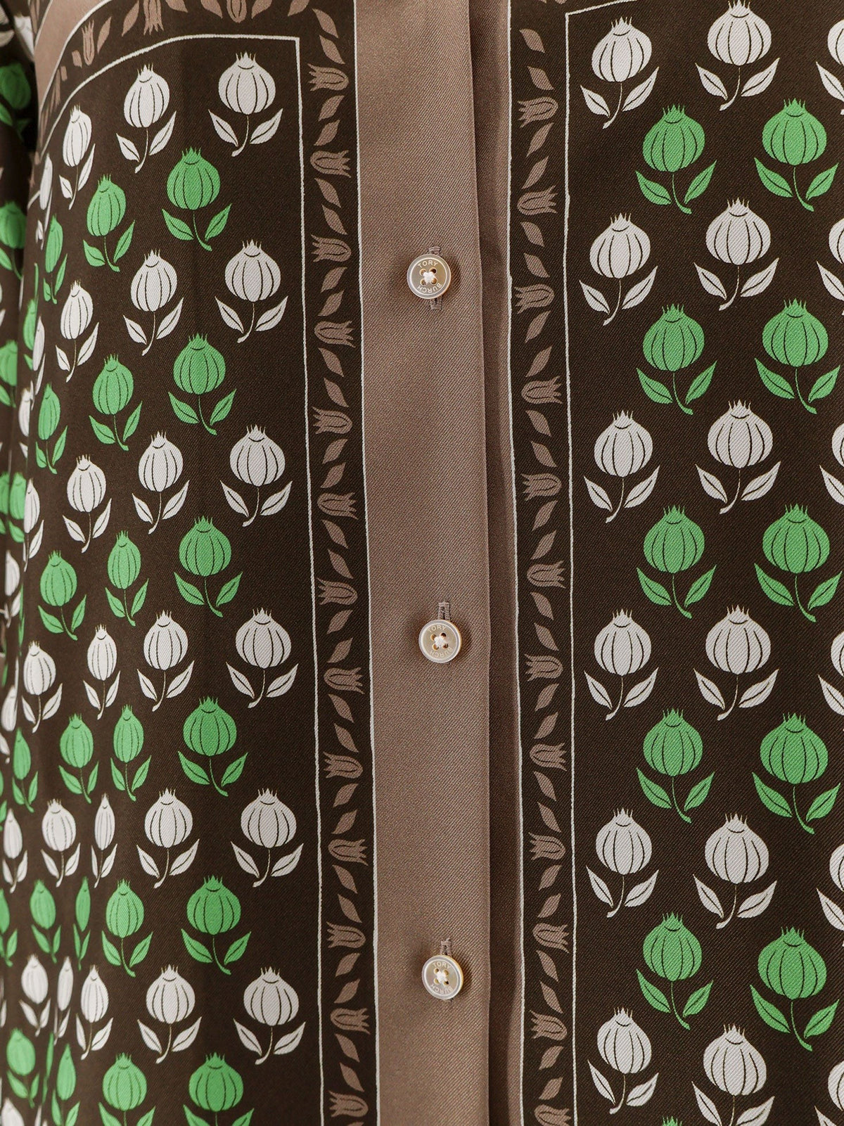 Tory Burch Women's Multicolor Silk Shirt Brown