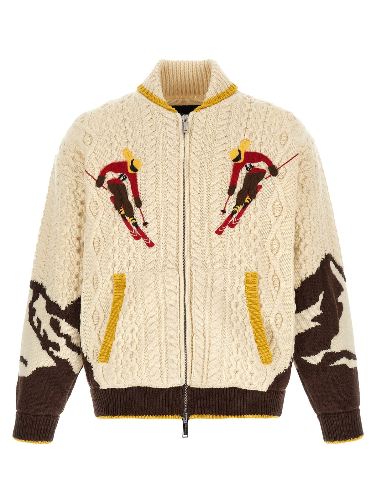 Dsquared2 Multicolor Snowy Dream Cardigan Gold