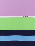Versace Women's Multicolor Stripes Cotton Sweatshirt Blue