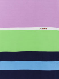 Versace Women's Multicolor Stripes Cotton Sweatshirt Blue