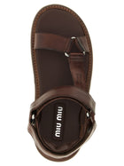 Miu Miu Multiple Band Sandals Brown, view 4