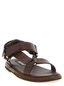 Miu Miu Multiple Band Sandals Brown