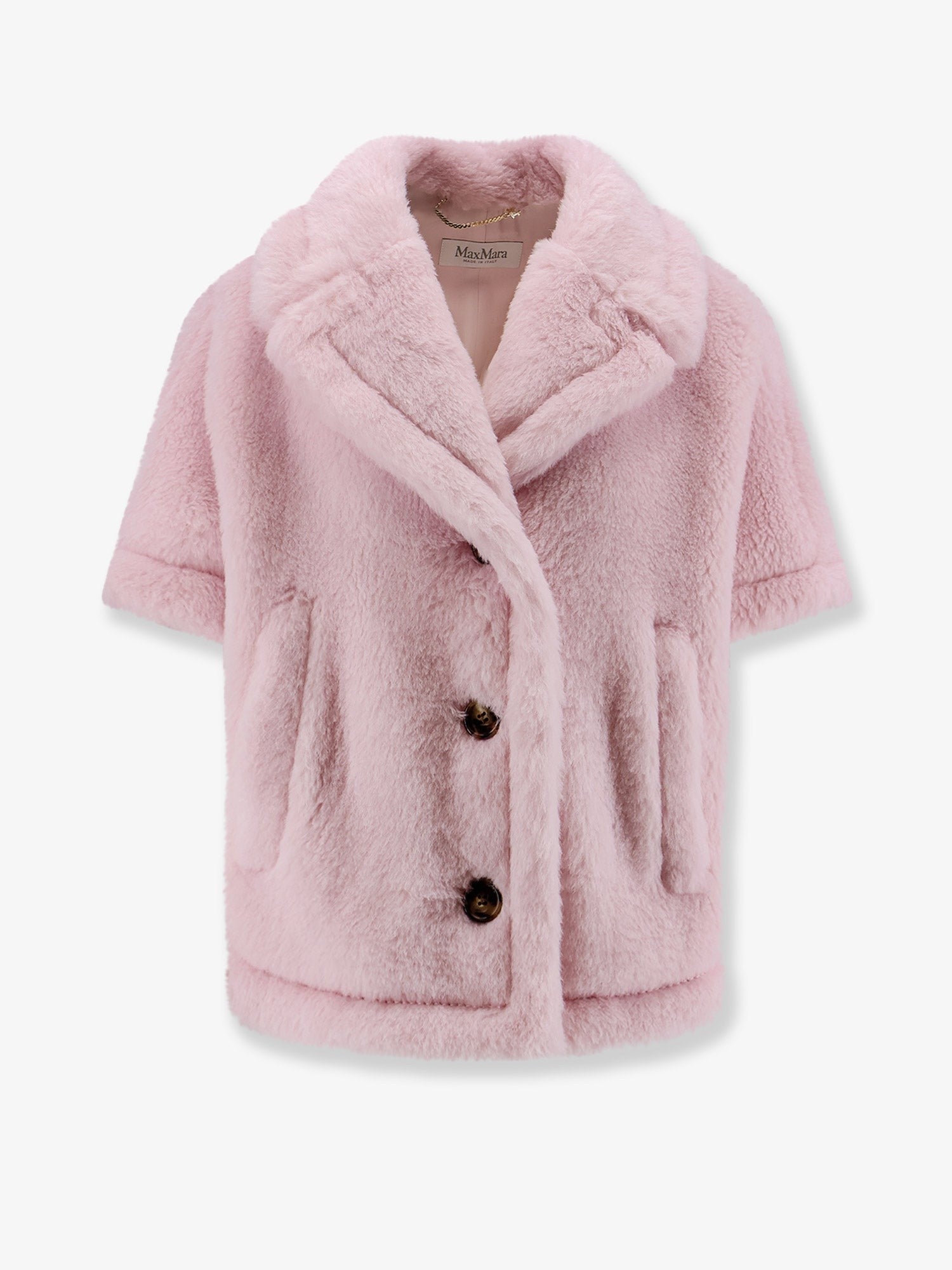 Max Mara Women's Alpaca and Virgin Wool Fur Cape Beige