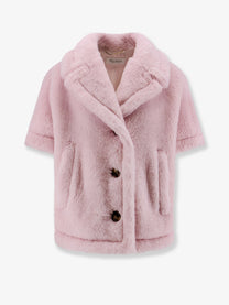 Max Mara Women's Alpaca and Virgin Wool Fur Cape Beige