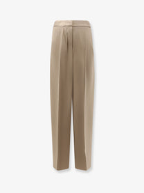 Max Mara Women's Mxepalanca Silk Trousers Beige