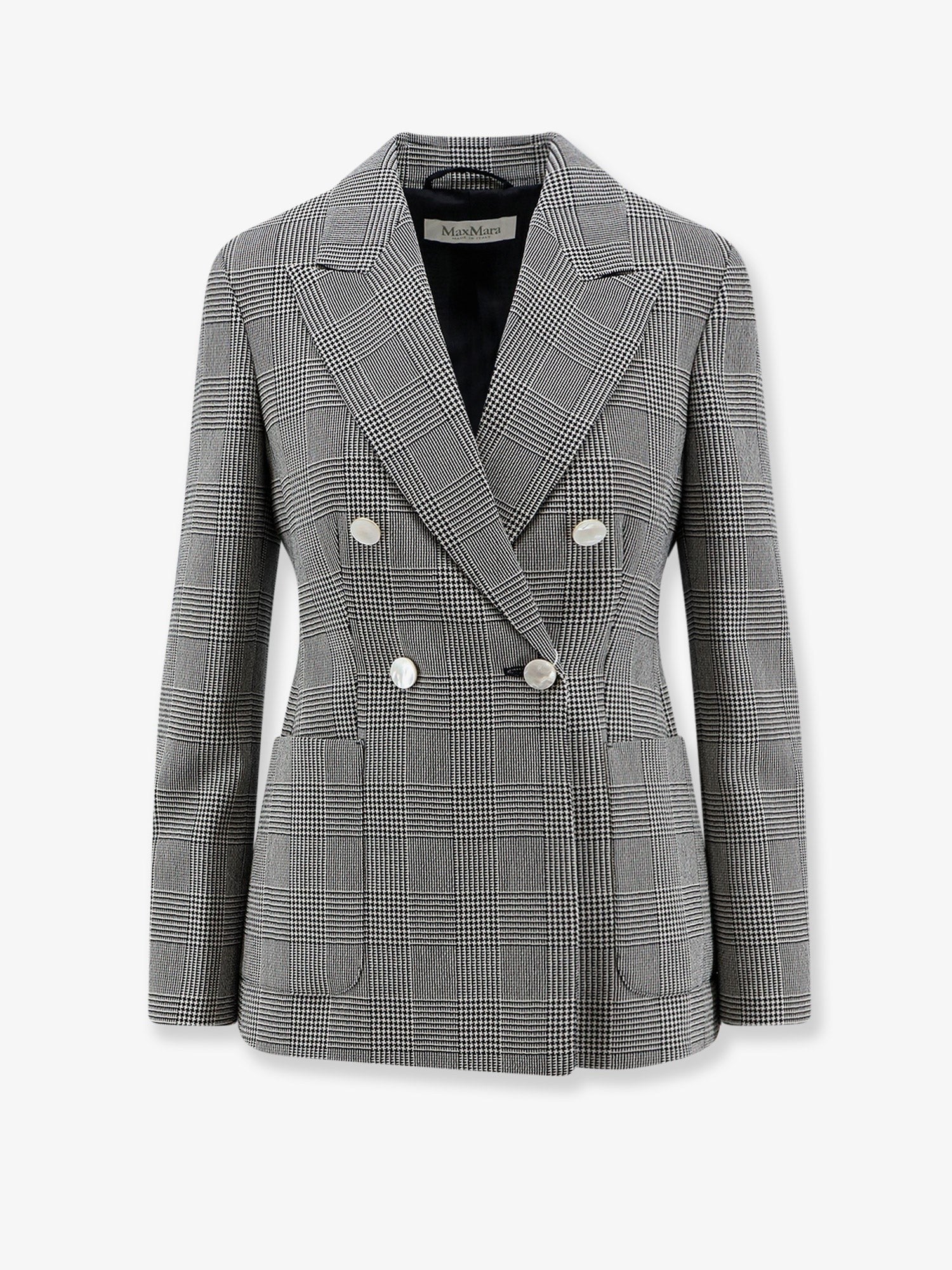 Max Mara Women's Mxmaccordo Double Breasted Virgin Wool Blazer White