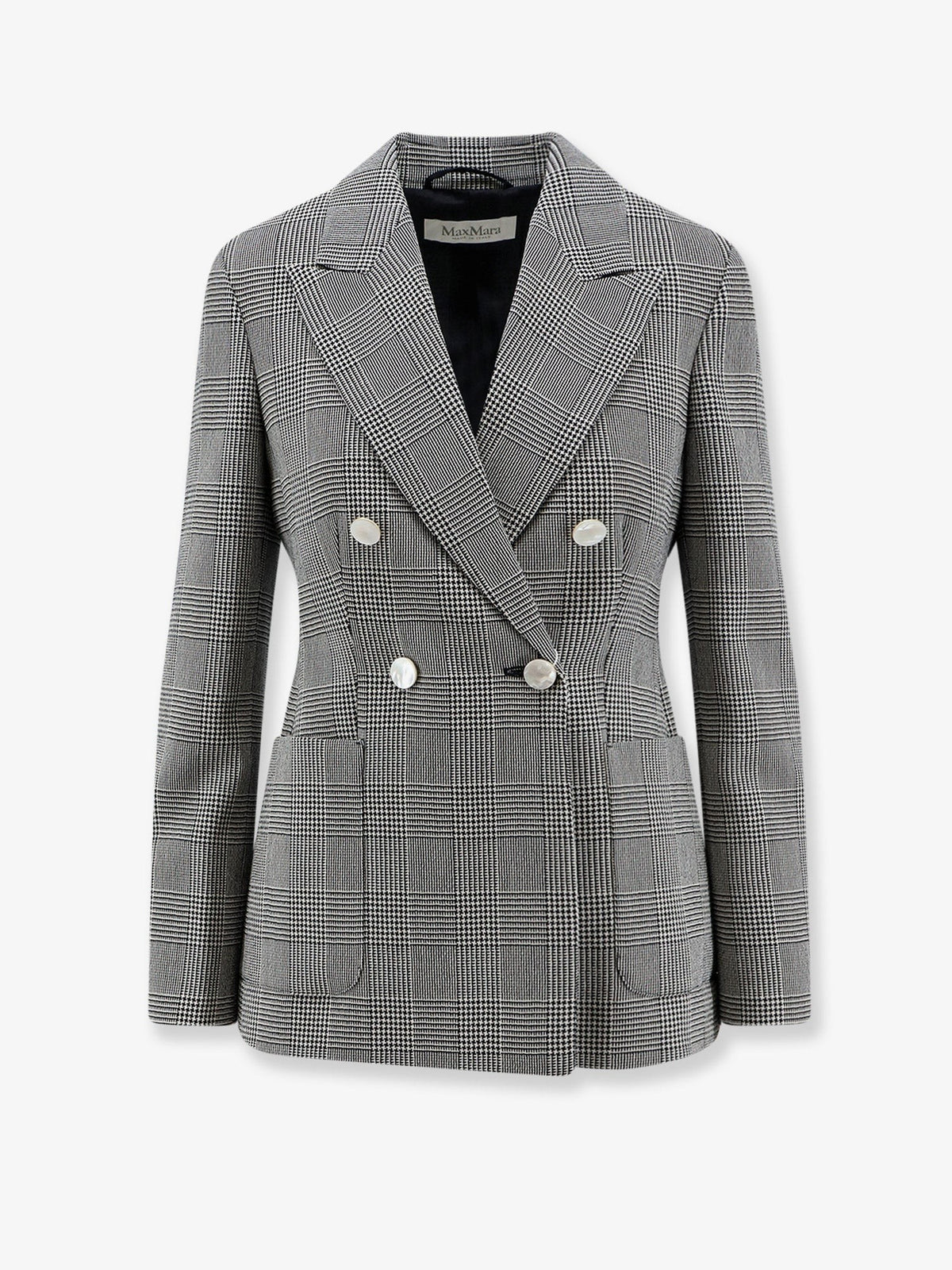 Max Mara Women's Mxmaccordo Double Breasted Virgin Wool Blazer White