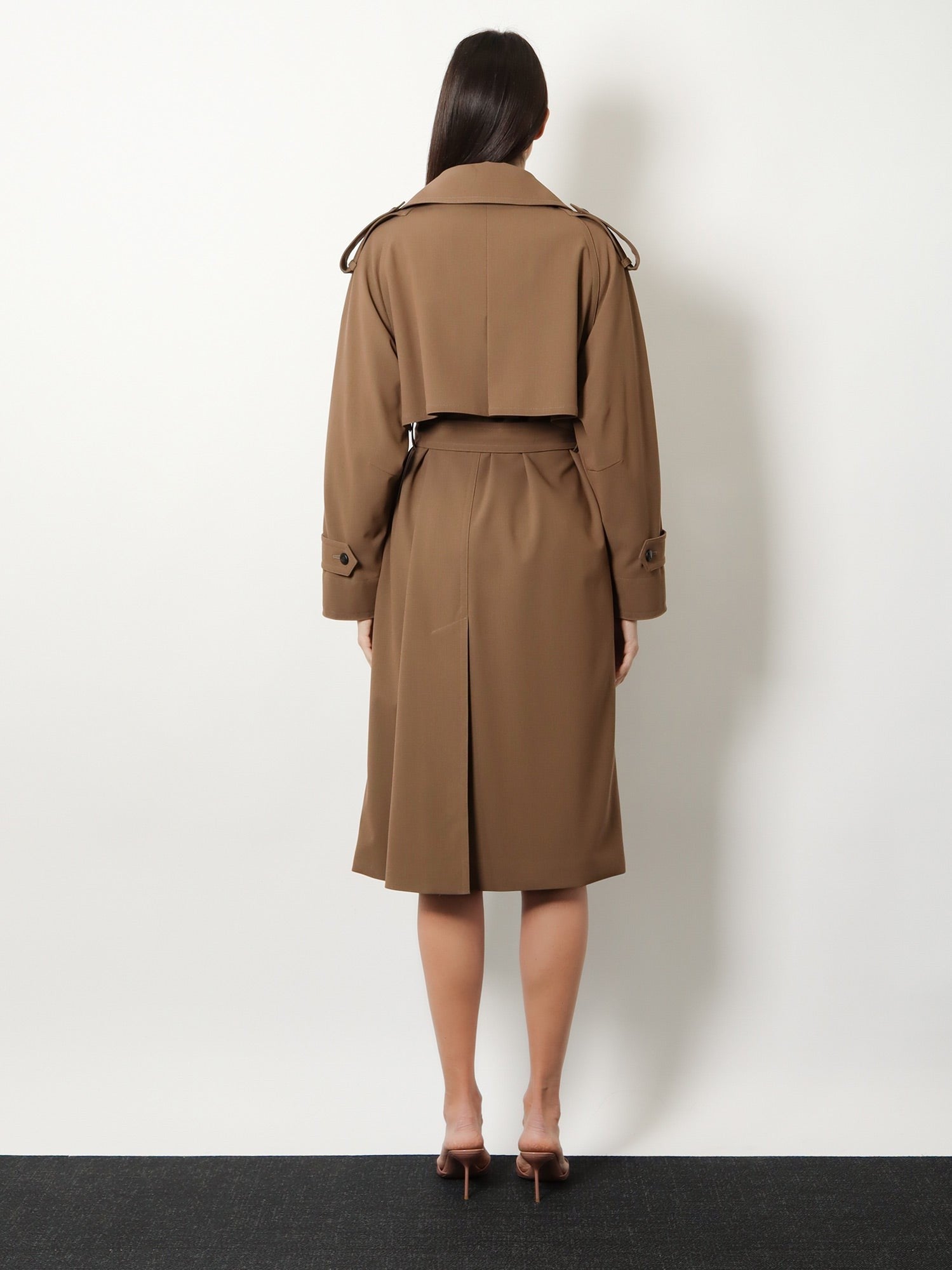 Max Mara Women's Mxmcerto Virgin Wool Trench Brown