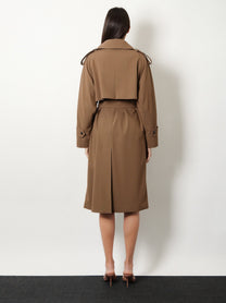 Max Mara Women's Mxmcerto Virgin Wool Trench Brown