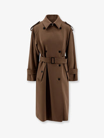 Max Mara Women's Mxmcerto Virgin Wool Trench Brown