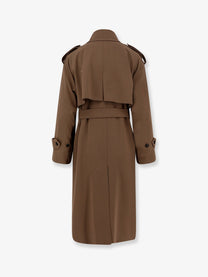 Max Mara Women's Mxmcerto Virgin Wool Trench Brown