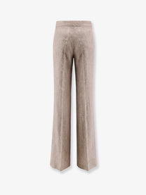 Max Mara Women's Mxmdeserto Linen Trousers Beige