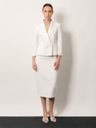 Max Mara Women's Mxmdorico Stretch Virgin Wool Blazer White